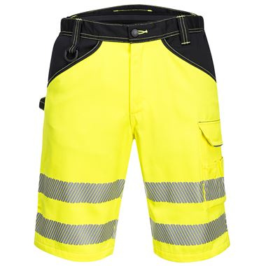 Portwest PW348 PW3 Yellow Polycotton Hi Vis Shorts