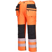 Portwest PW351 PW3 Orange/Black Padded Waterproof Hi Vis Winter Trouser