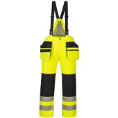 Portwest PW351 PW3 Yellow/Black Padded Waterproof Hi Vis Winter Trouser