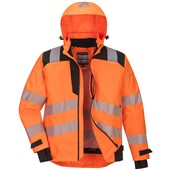 Portwest PW360 PW3 Orange Mesh Lined Hi Vis Extreme Breathable Waterproof Jacket