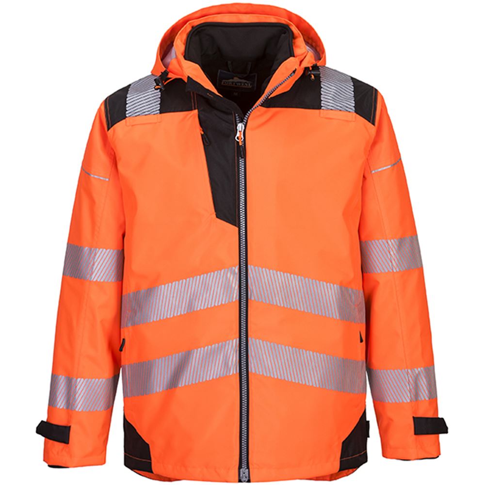 Portwest PW365 PW3 Orange/Black Waterproof Hi Vis 3-in-1 Jacket