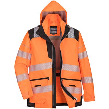 Portwest PW367 Orange Hi Vis 5-in-1 Waterproof Jacket | Safetec