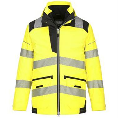 Portwest PW367 PW3 Yellow/Black Mesh Lined Hi Vis 5-in-1 Jacket 