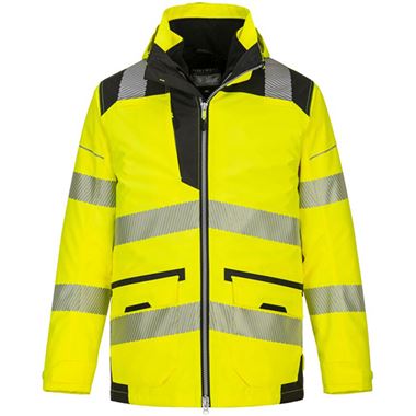 Portwest PW367 PW3 Yellow/Black Mesh Lined Hi Vis 5-in-1 Jacket 