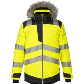 Portwest PW369 PW3 Yellow/Black Padded Waterproof Hi Vis Winter Parka Jacket