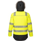 Portwest PW369 PW3 Yellow/Black Padded Waterproof Hi Vis Winter Parka Jacket