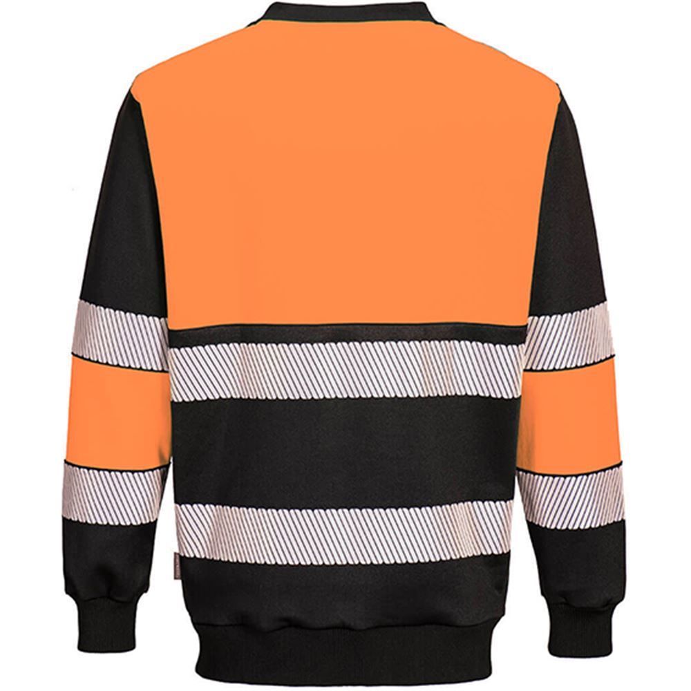 Portwest PW376 Orange/Black Hi Vis Sweatshirt | Safetec Direct