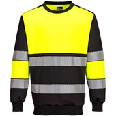 Portwest PW376 PW3 Yellow/Black Polycotton Hi Vis Sweatshirt