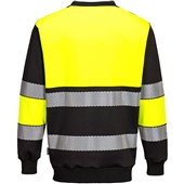 Portwest PW376 PW3 Yellow/Black Polycotton Hi Vis Sweatshirt