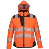 Portwest PW382 PW3 Orange Padded Waterproof Womens Hi Vis Jacket