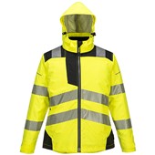 Portwest PW382 PW3 Yellow Padded Waterproof Womens Hi Vis Jacket
