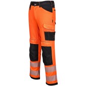 Portwest PW385 PW3 Orange PW3 Polycotton Stretch Lightweight Ladies Hi Vis Trousers