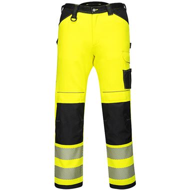 Portwest PW385 PW3 Yellow Polycotton Stretch Lightweight Ladies Hi Vis Trousers