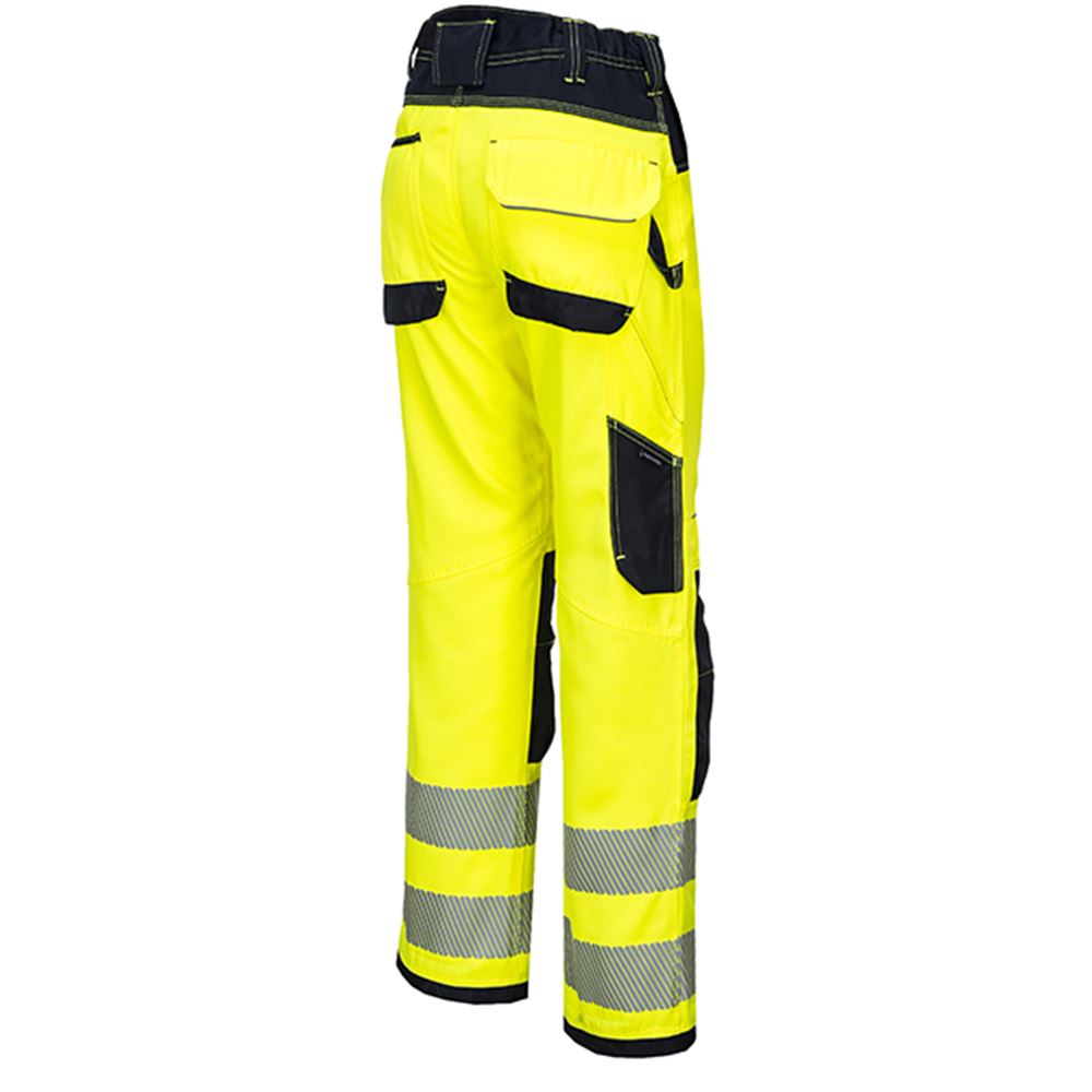 Portwest PW385 PW3 Yellow Stretch Ladies Hi Vis Trousers | Safetec