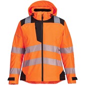 Portwest PW389 PW3 Orange Women's Mesh Lined Waterproof Breathable Hi Vis Jacket