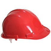 Portwest PW50 Safety Helmet - Non Vented Slip Ratchet Standard Peak