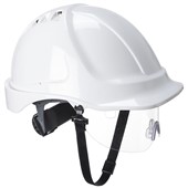 Portwest PW55 Endurance Visor Safety Helmet - Vented Wheel Ratchet Short Peak 