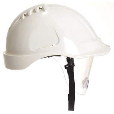 Portwest PW55 Endurance Visor Safety Helmet - Vented Wheel Ratchet Short Peak Portwest PW55 Endurance Visor Safety Helmet - Vented Wheel Ratchet Short Peak