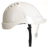 Portwest PW55 Endurance Visor Safety Helmet - Vented Wheel Ratchet Short Peak 