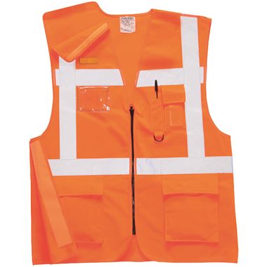 Portwest RT26 Orange Quick Release Executive Hi Vis Vest   