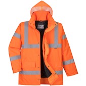 Portwest RT30 Orange RIS Padded Waterproof Hi Vis Jacket