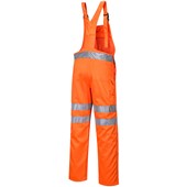 Portwest RT43 Orange Polycotton Hi Vis Bib & Brace Overalls