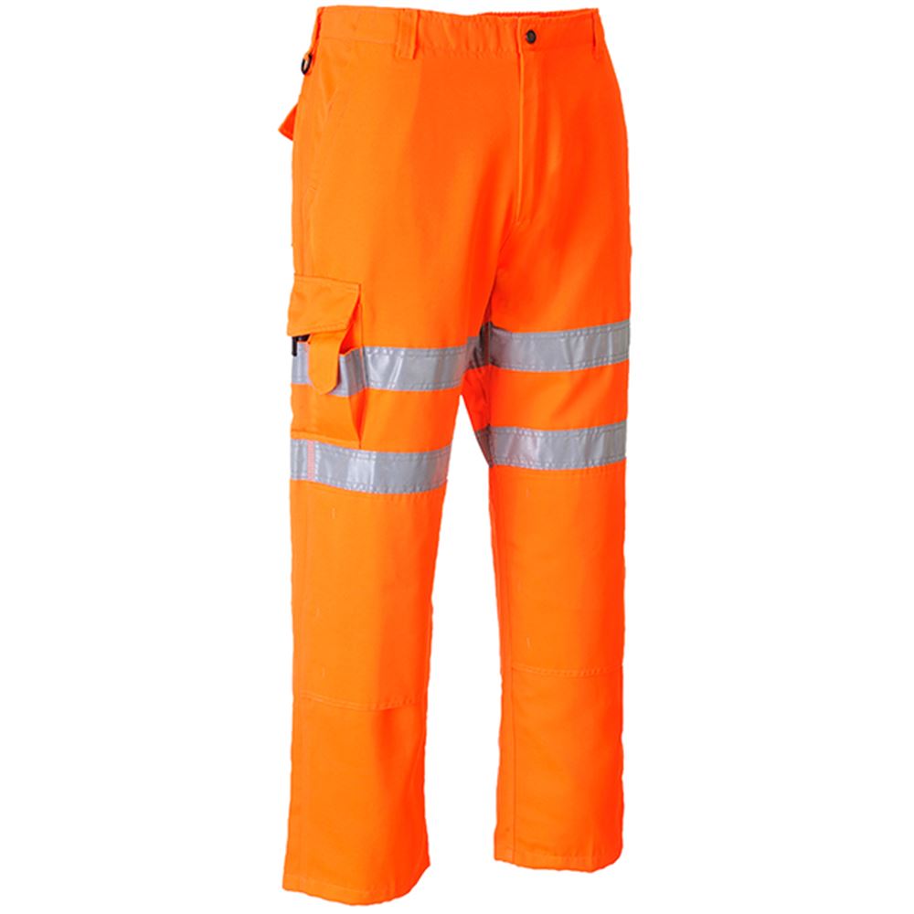 Portwest RT46 Orange Hi Vis Cargo Trousers | Safetec Direct
