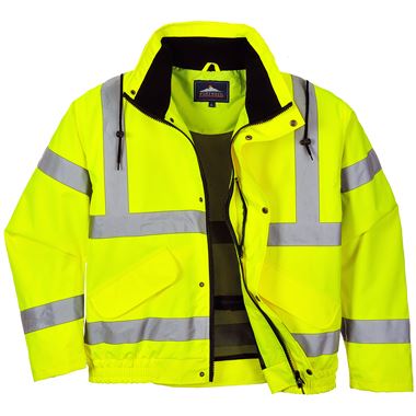 Portwest RT62 Yellow Hi Vis Breathable Mesh Lined Bomber Jacket