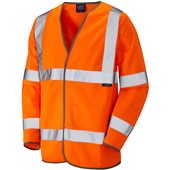 Leo Workwear Shirwell Orange Long Sleeve Hi Vis Vest