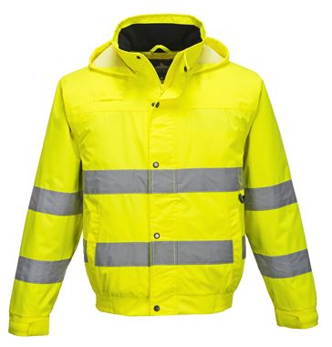 Portwest S161 Yellow Mesh Lined Hi Vis Waterproof Bomber Jacket