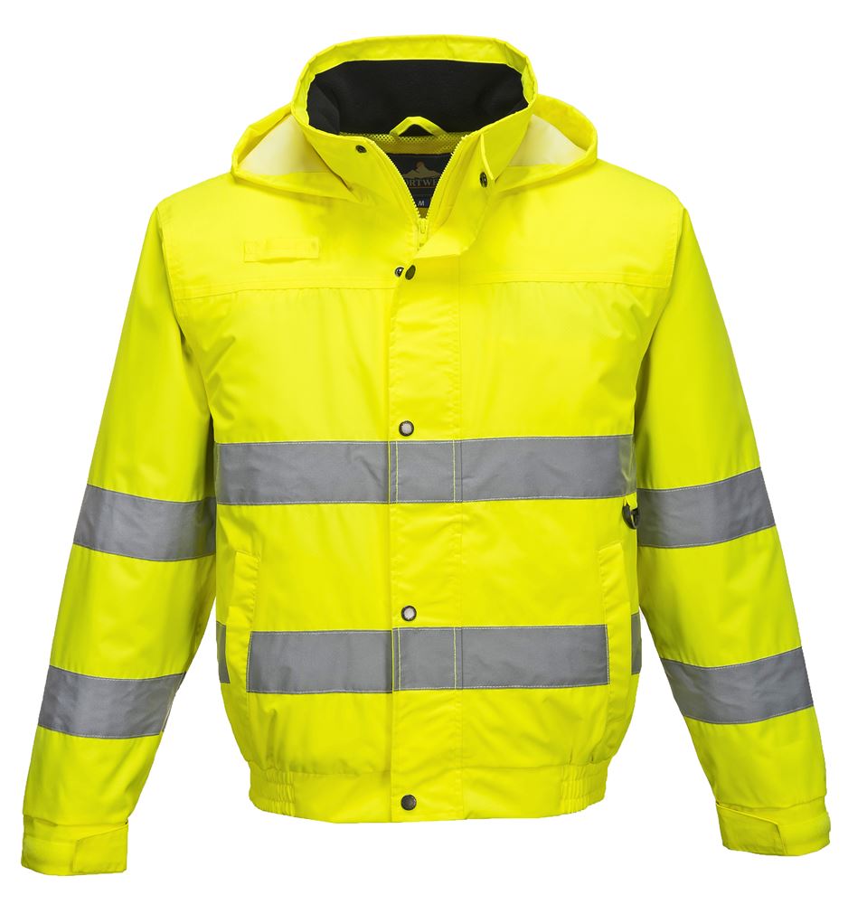 Portwest S161 Yellow Hi Vis Waterproof Bomber Jacket | Safetec