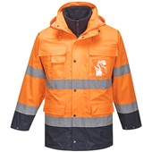 Portwest S162 Orange/Navy Waterproof 3 in 1 Hi Vis Jacket