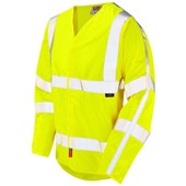 Leo Workwear Meshaw Yellow EcoViz Limited Fire Spread & Anti Static Long Sleeved Hi Vis Vest