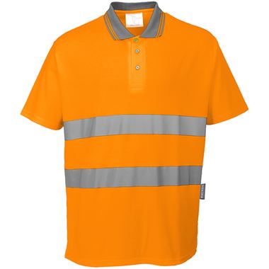 Portwest S171 Orange Polycotton Comfort Hi Vis Polo Shirt