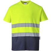 Portwest S173 Yellow/Navy Polycotton Comfort Two Tone Hi Vis T-Shirt