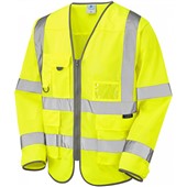Leo Workwear Burrington Yellow Coolviz Superior Long Sleeve Hi Vis Vest