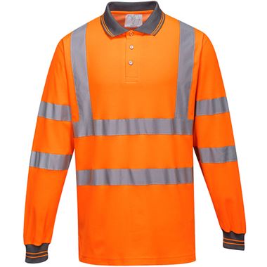 Portwest S271 Orange Polycotton Long Sleeved Hi Vis T Shirt