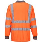 Portwest S277 Orange Long Sleeved Hi Vis Polo Shirt