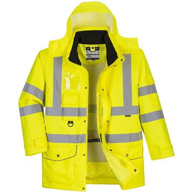 Portwest S427 Yellow Padded Waterproof 7 in 1 Hi Vis Jacket
