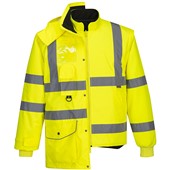 Portwest S427 Yellow Padded Waterproof 7 in 1 Hi Vis Jacket