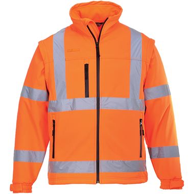 Portwest S428 Orange Hi Vis 2-in-1 Softshell Jacket (3L)