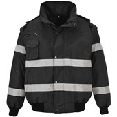 Portwest S435 Black Iona Reflective Padded Waterproof 4-in-1 Hi Vis Bomber Jacket