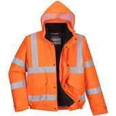 Portwest S463 Orange Deluxe Padded Waterproof Hi Vis Bomber Jacket