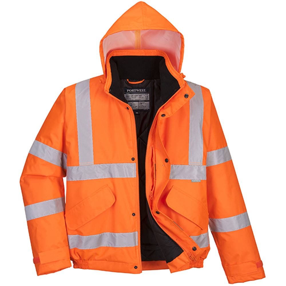 Portwest S463 Orange Hi Vis Bomber Jacket | Safetec Direct