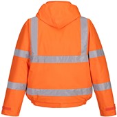 Portwest S463 Orange Deluxe Padded Waterproof Hi Vis Bomber Jacket