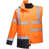 Portwest S471 Orange/Navy Two Tone Waterproof 4 in 1 Hi Vis Jacket