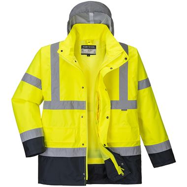 Portwest S471 Yellow/Navy Two Tone Waterproof 4 in 1 Hi Vis Jacket