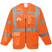 Portwest S475 Orange Long Sleeve Executive Hi Vis Vest