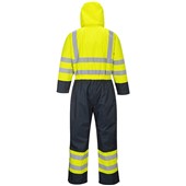Portwest S485 Yellow/Navy Quilt Lined Hi Vis Thermal Waterproof Overalls