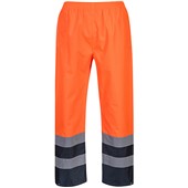 Portwest S486 Orange/Navy Two Tone Hi Vis Waterproof Trousers